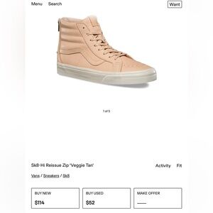 GUC vans sk8Hi leather veggie tan